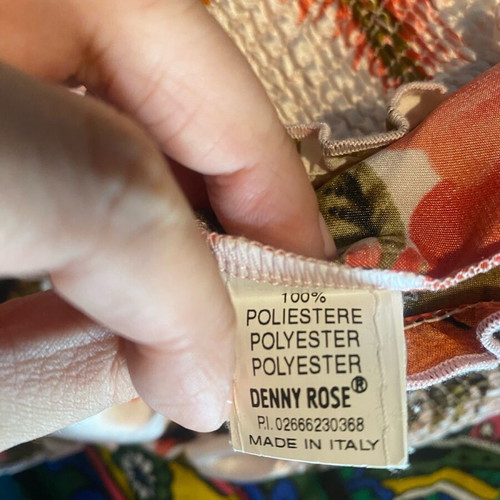 Italian mini dress Denny Rose XS/S like new, colorful, strapless with smocking