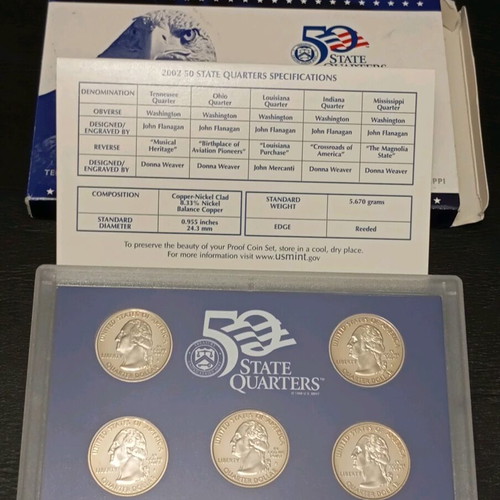 United States Proof Set 2002 with 5 Uncirculated Coins