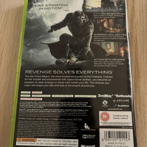 Dishonored Xbox 360 English used complete