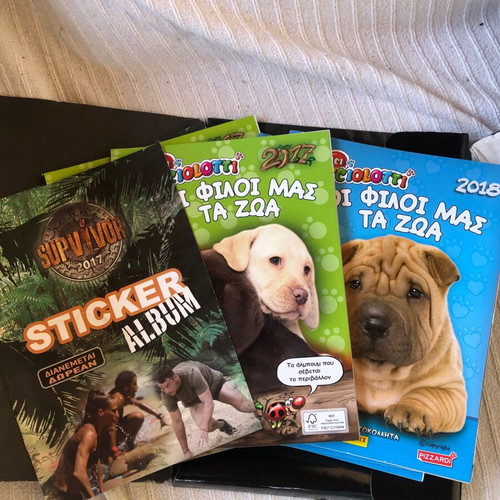Sticker albums Our Friends the Animals and Survivor 2017 new, pack of 8