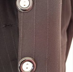 Women's black jacket like new with thin white stripe, size M