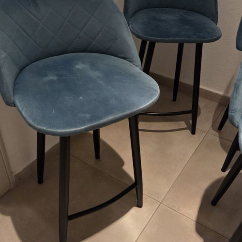 Bar stools used, set of 4, petrol color