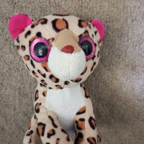 Ty Beanie Boos Livvie plush leopard brown and pink 15cm used