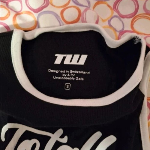 Tally Weijl black women's top size S with white print
