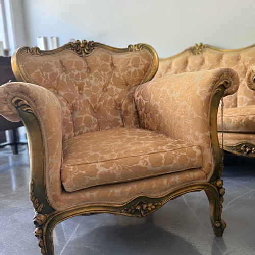Englezakis antique living room used with sofa, 2 armchairs and chair