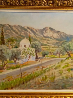 Oil painting Dimitris Gavriilidis 53x63 with vintage frame