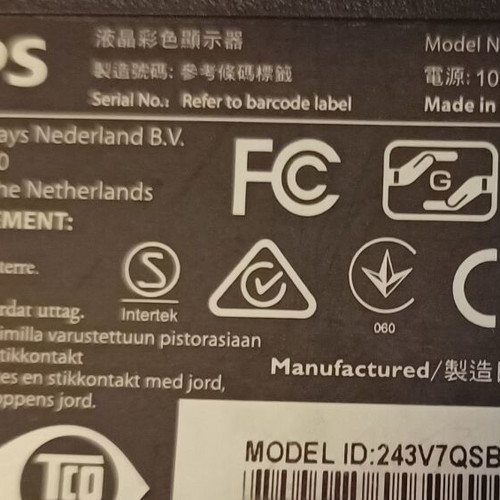 Philips LCD-243V7QSB/00 Full HD Monitor like new, 23.8 inch IPS