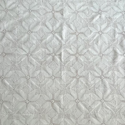 Handmade white knitted blanket quilt vintage used 1.80 x 1.34 m