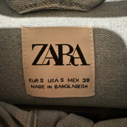 Zara denim shirt new, size S, white and blue