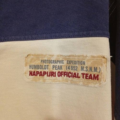 Napapijri long sleeve shirt with collar used, size L, white and blue