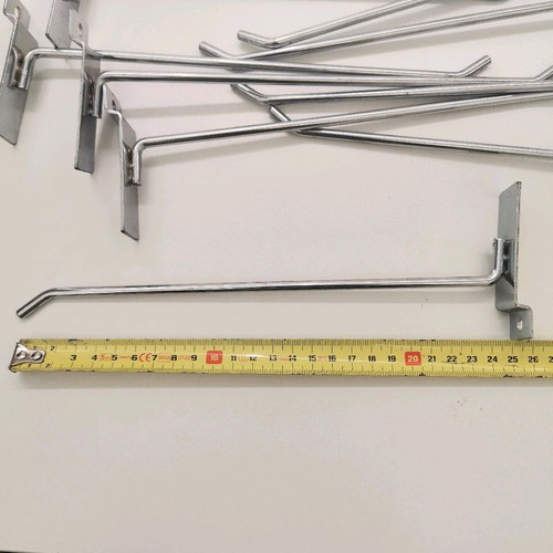 Metal hooks 25cm for slat walls 90 pieces like new