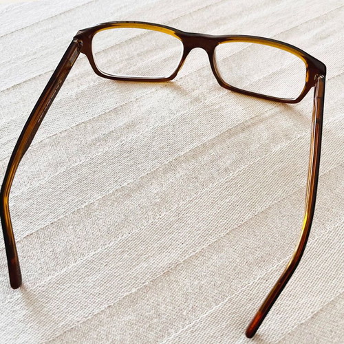 Touch eyeglasses like new, brown frame with gold interior