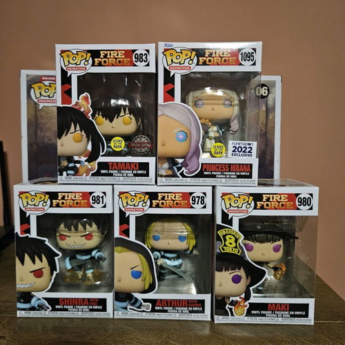 Funko Pop! Fire Force lot of 5 new figures with protectors