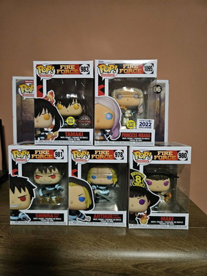 Funko Pop! Fire Force lot of 5 new figures with protectors