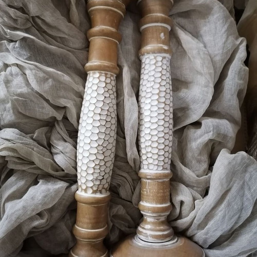 Two vintage candle holders used for tealights or candles