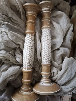 Two vintage candle holders used for tealights or candles