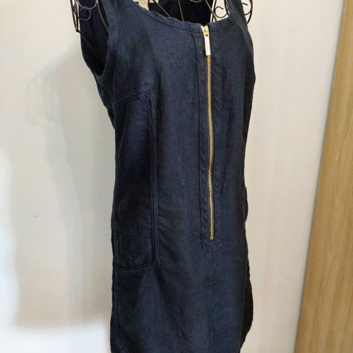 Michael Kors dress 100% linen dark blue size small like new