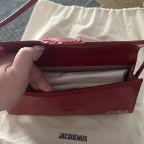 Jacquemus The Long Bambino Handbag new, red with silver hardware