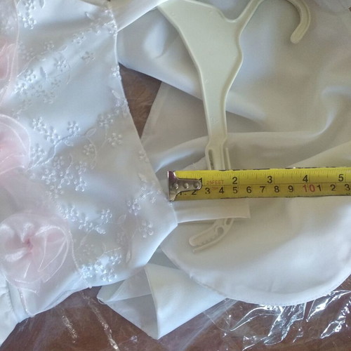 Baptism or formal dress white with pink flowers and removable jacket new