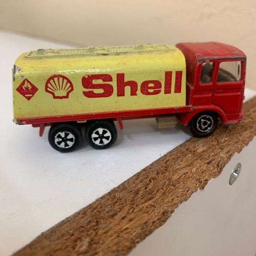 Majorette Shell Vintage 70s Toy Tanker Used, Metal, Made in France
