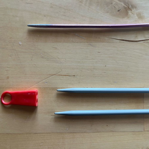 Knitting needles used, pack with pair and single