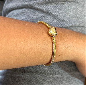 pandora gold 18 cm bracelet χρυσο met βραχιολι