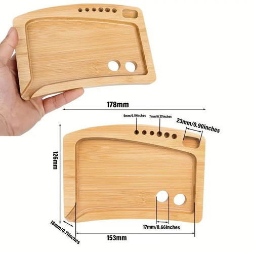 Bamboo tobacco rolling tray new 18x12.5cm