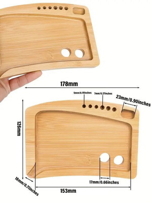 Bamboo tobacco rolling tray new 18x12.5cm