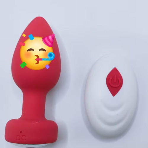 Anal plug with remote control, 9cm, soft high-quality rubber, waterproof