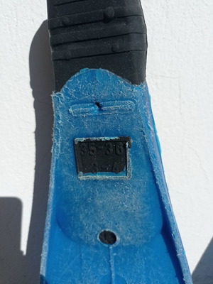 Fins used, size 35-36