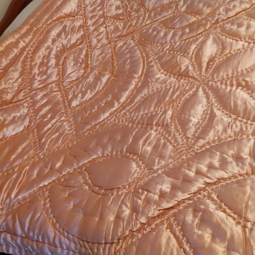 Handmade quilt like new made of silk and cotton