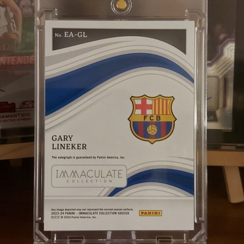 Gary Lineker 2023-24 Barcelona 11/25 Autograph Panini Immaculate Collection Excellence card