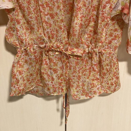 Zara transparent floral shirt size M like new, orange colorful