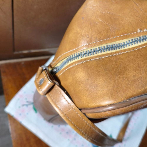 Vintage Rex Olympic leather bag 1960s handmade, like new
