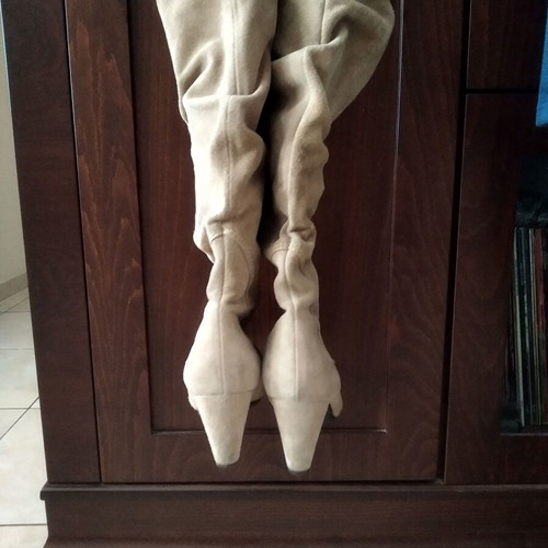 Elite boots used, size 38, beige suede