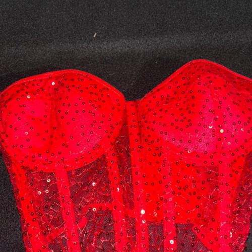 Corset top like new, red, size S