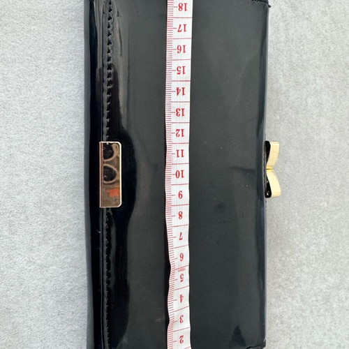 Black patent leather clutch wallet like new