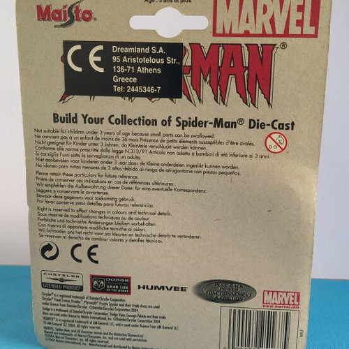 Maisto Marvel Spider-Man Humvee 2004 diecast new pull back