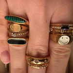 Meer Jewelry rings like new, silver and gold-plated steel