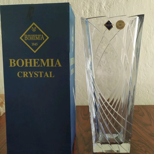 Bohemia Crystal Vase new, height 30cm