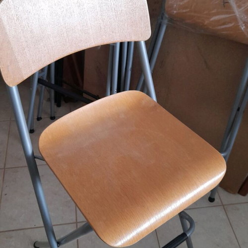 IKEA folding bar chairs, set of 4, wood and metal