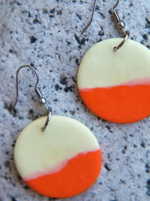 Handmade polymer clay dangle earrings new with stainless steel clasp