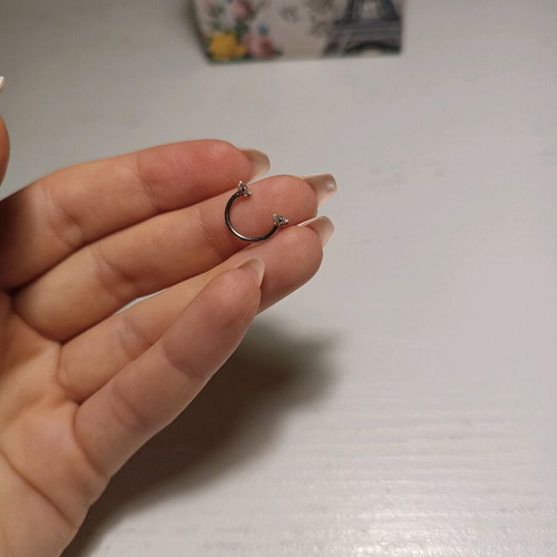 Stainless steel earring like new, silver color