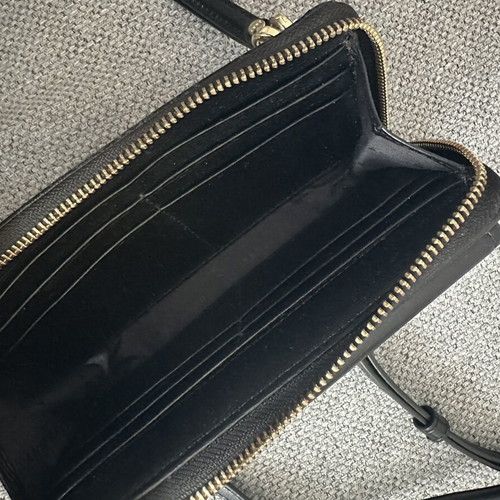 DKNY leather wallet-bag with strap