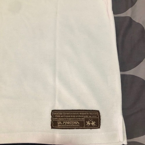La Martina Polo Shirt M like new, white with embroidered details