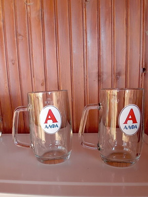 Alfa Beer Half-Liter Beer Glasses New