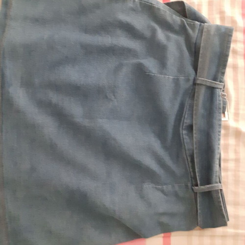 Mini denim skirt new, blue, with zipper and belt