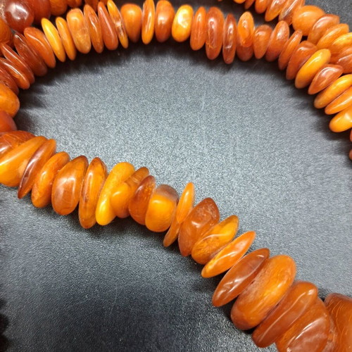 Vintage necklace made of authentic Baltic amber, used, 45gr