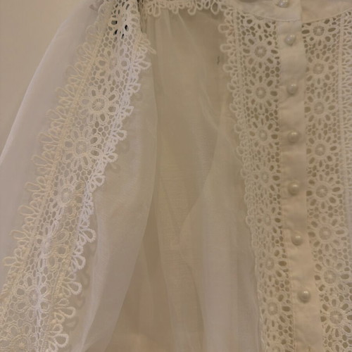 Parisian dress with lace like new, white, size M