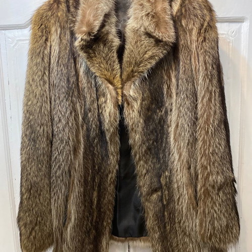 Mink fur coat, lightly used, brown, size L